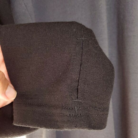 Icebreaker Merino Wool Half Zip Thermal Top Pullover Sweater S Black Gray - Picture 9 of 10